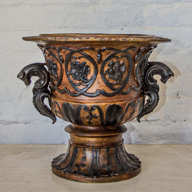 Greco-Roman Inspired Urn with Serpent Handles and Two-Tone Bronze Patina-Custom Bronze Statues & Fountains for Sale-Randolph Rose Collection