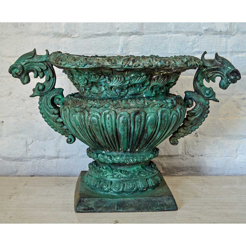 Greco-Roman Urn with Serpent Handles in Verde Patina-Custom Bronze Statues & Fountains for Sale-Randolph Rose Collection