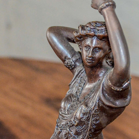 Roman Maiden Holding Urn Bronze Candleholder
