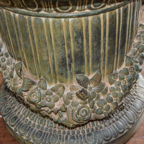 Bronze Column Pedestal with Garland