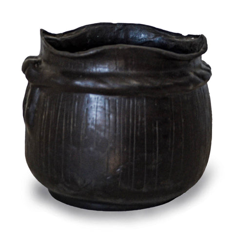 Small Bronze Planter Depicting a Pot Tied with Rope