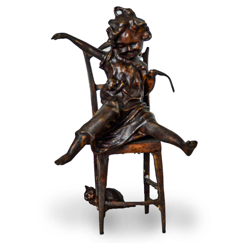 Little Girl on Chair Bronze Statuette-Custom Bronze Statues & Fountains for Sale-Randolph Rose Collection