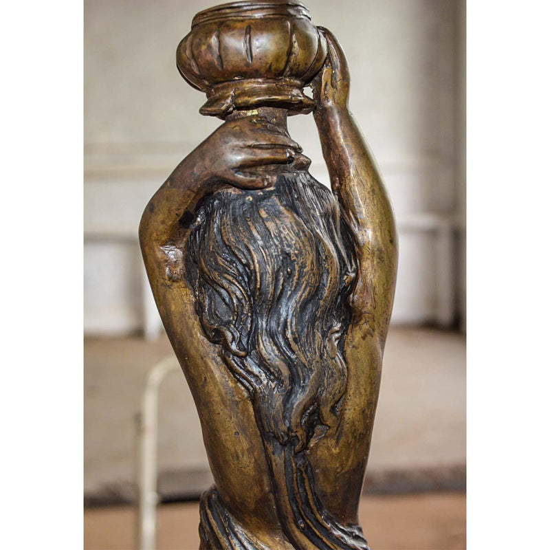 Cherub Holding An Urn Bronze Candleholder-Custom Bronze Statues & Fountains for Sale-Randolph Rose Collection
