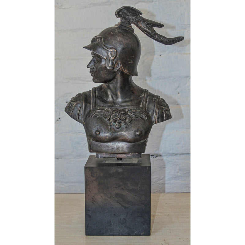 Bronze Spartan Bust on Base-Custom Bronze Statues & Fountains for Sale-Randolph Rose Collection