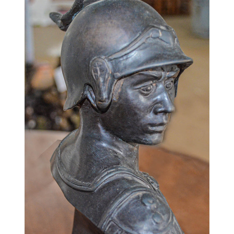 Bronze Spartan Bust on Base-Custom Bronze Statues & Fountains for Sale-Randolph Rose Collection