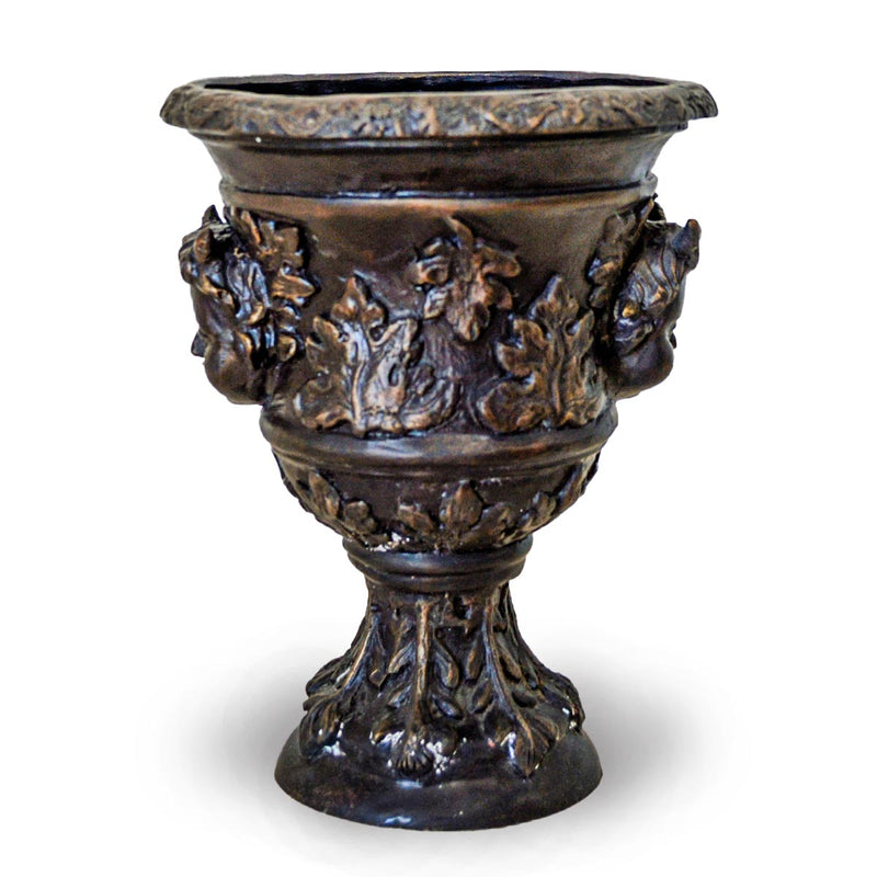 Small Greco-Roman Urn with Cherub Faces and Palmettos in Bronze Patina-Custom Bronze Statues & Fountains for Sale-Randolph Rose Collection