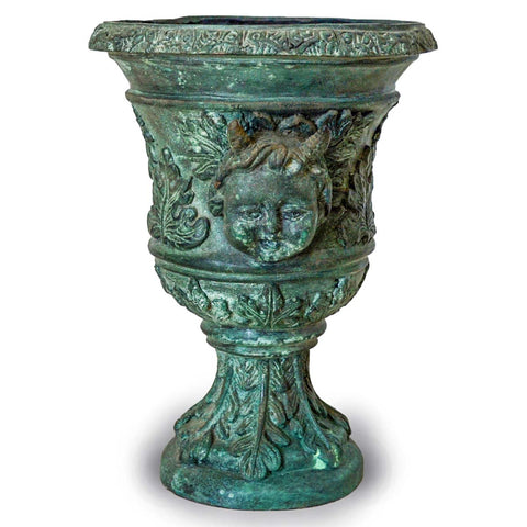 Small Greco-Roman Style Bronze Urn with Verdigris Patina