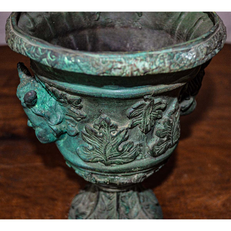 Small Greco-Roman Style Bronze Urn with Verdigris Patina-Custom Bronze Statues & Fountains for Sale-Randolph Rose Collection