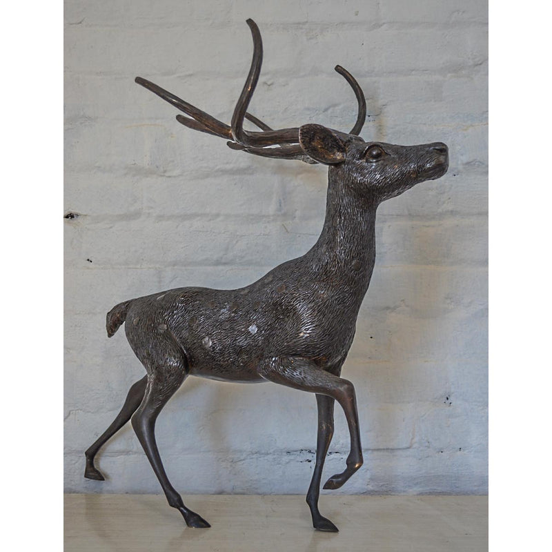 Small Bronze Statue of A Deer in Motion-Custom Bronze Statues & Fountains for Sale-Randolph Rose Collection