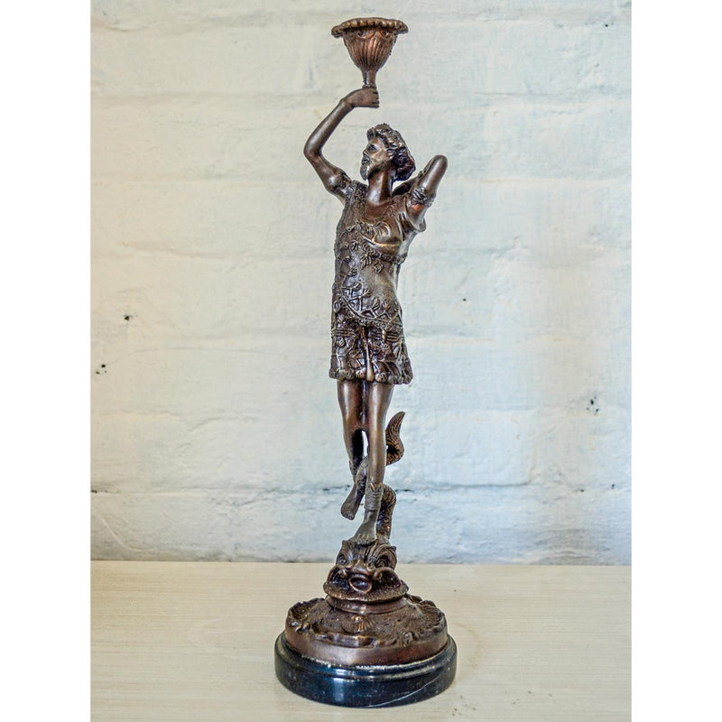 Roman Holding Urn Bronze Candleholder-Custom Bronze Statues & Fountains for Sale-Randolph Rose Collection