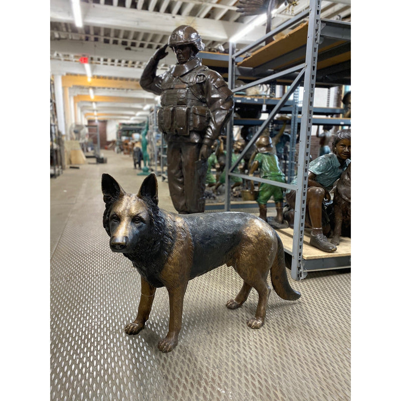 Bronze German Shepherd Dog Statue-Custom Bronze Statues & Fountains for Sale-Randolph Rose Collection