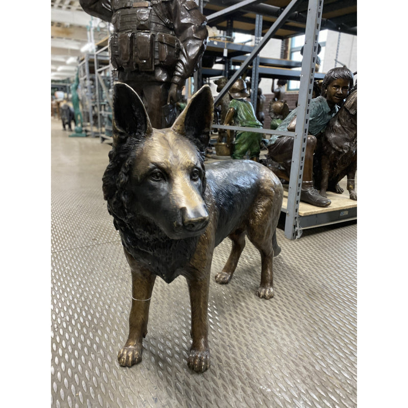 Bronze German Shepherd Dog Statue-Custom Bronze Statues & Fountains for Sale-Randolph Rose Collection