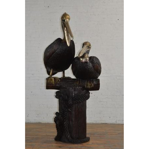 Pair of Pelicans on Log