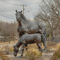 Pair of Mare and Foal Bronze Horse Statues | Randolph Rose Collection