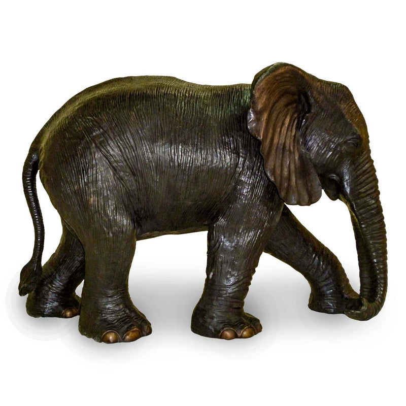 Elephant with Trunk Down Bronze Statue-Custom Bronze Statues & Fountains for Sale-Randolph Rose Collection