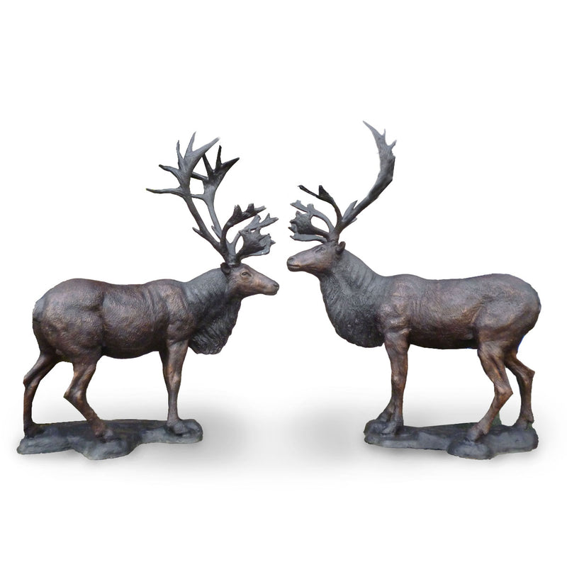Pair of Moose Bronze Statue-Custom Bronze Statues & Fountains for Sale-Randolph Rose Collection