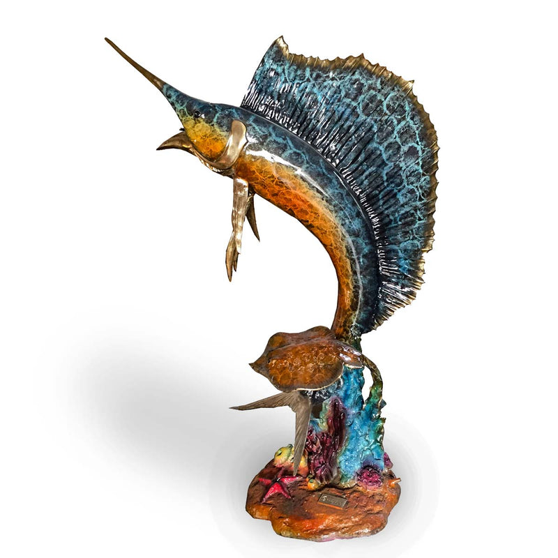 Swordfish Billfish with Special Glazed Patina-Custom Bronze Statues & Fountains for Sale-Randolph Rose Collection