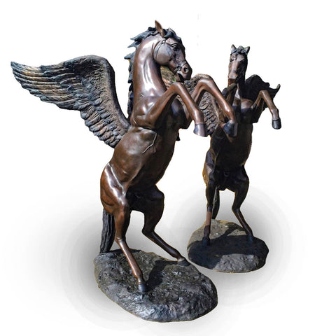 Pegasus Bronze Horses, Left and Right