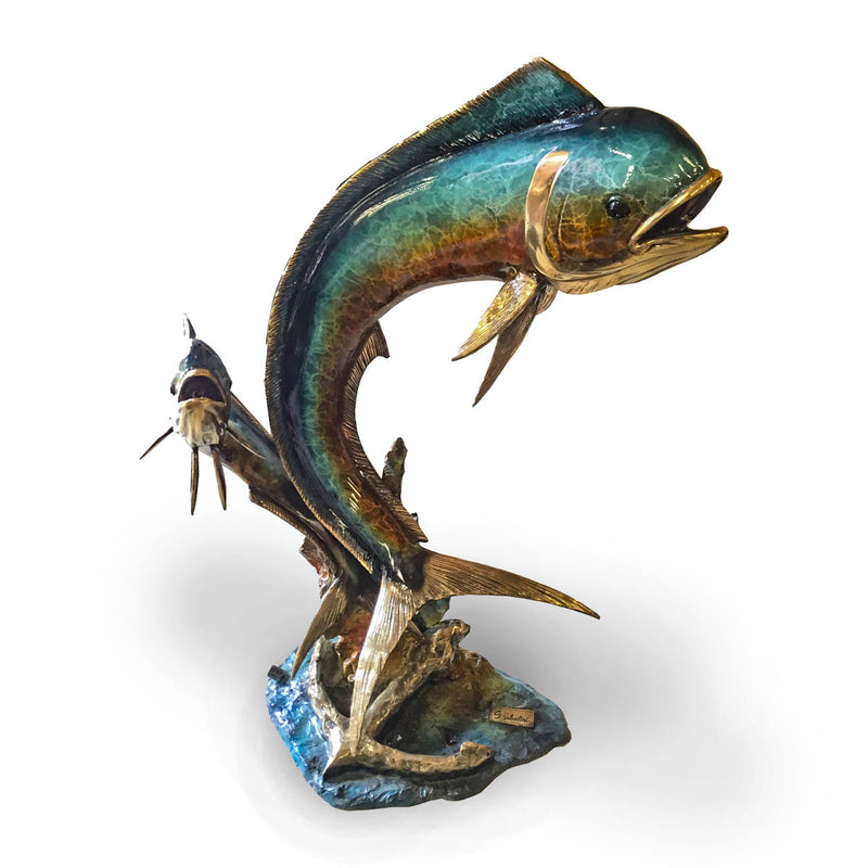 Double Fish with Special Glazed Patina-Custom Bronze Statues & Fountains for Sale-Randolph Rose Collection
