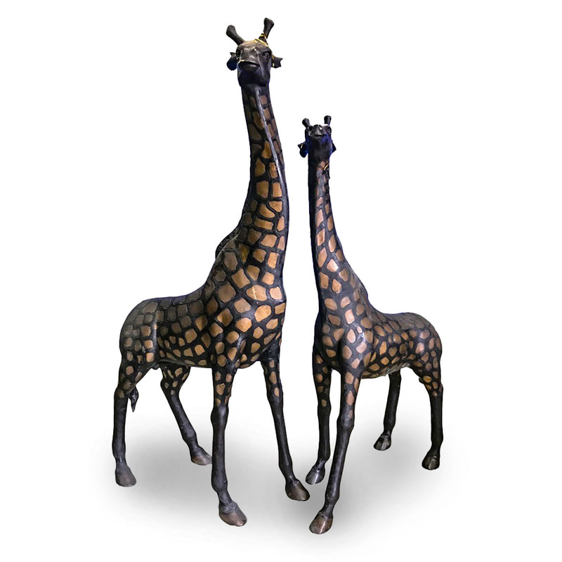 Pair of Giraffes in Black and Gold Patina-Custom Bronze Statues & Fountains for Sale-Randolph Rose Collection