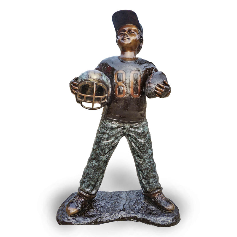 Boy Football Fan Bronze Statue-Custom Bronze Statues & Fountains for Sale-Randolph Rose Collection