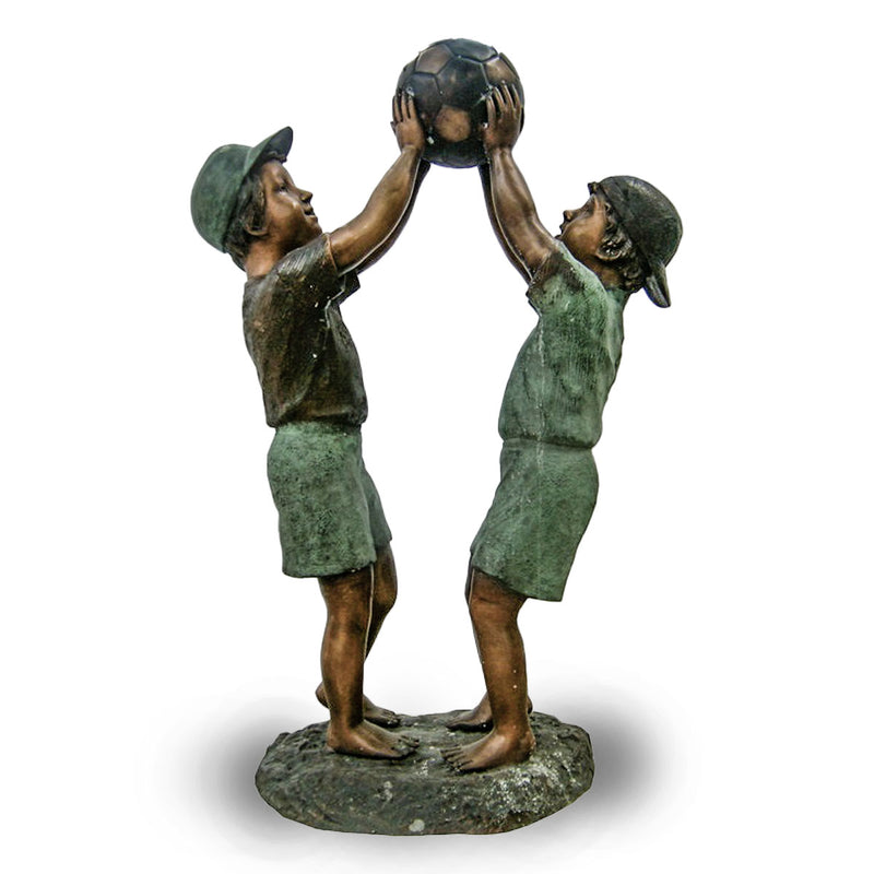 Boy and Girl Playing Catch Bronze Statue-Custom Bronze Statues & Fountains for Sale-Randolph Rose Collection