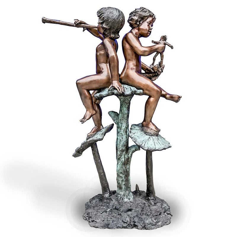 Cherubs Playing Flute on Flowers-Custom Bronze Statues & Fountains for Sale-Randolph Rose Collection