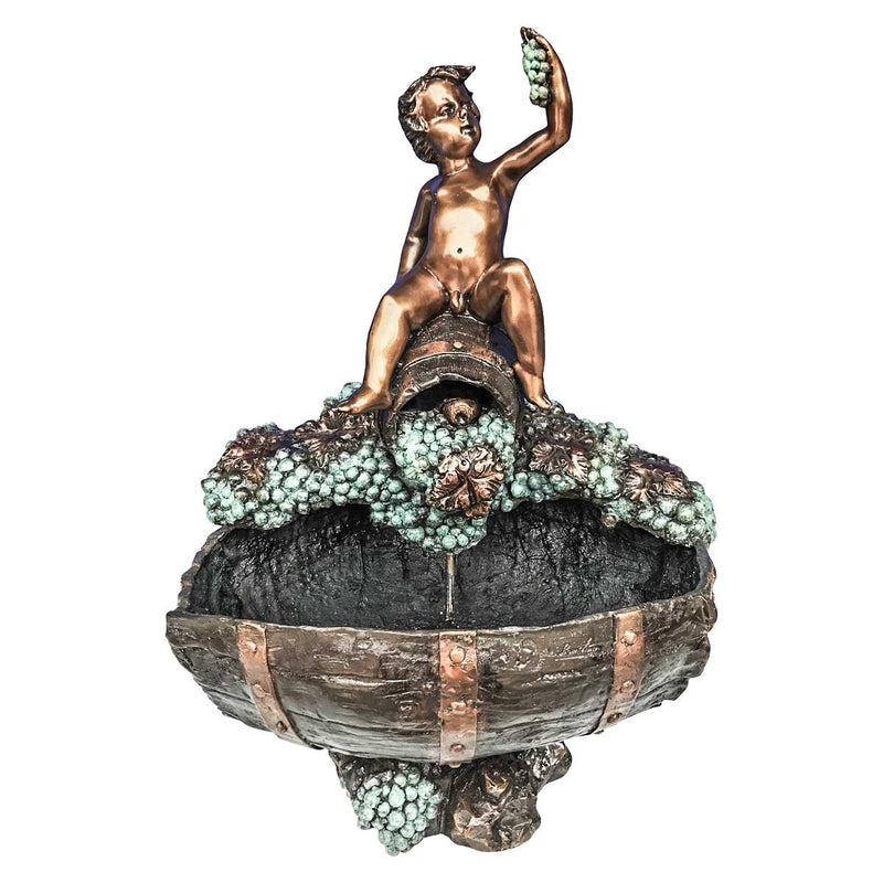 Cherub Sitting on Grapes-Custom Bronze Statues & Fountains for Sale-Randolph Rose Collection