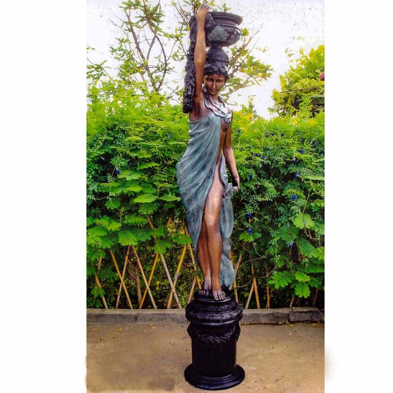 Greco Woman on a Pedestal, Bronze Fountain-Custom Bronze Statues & Fountains for Sale-Randolph Rose Collection