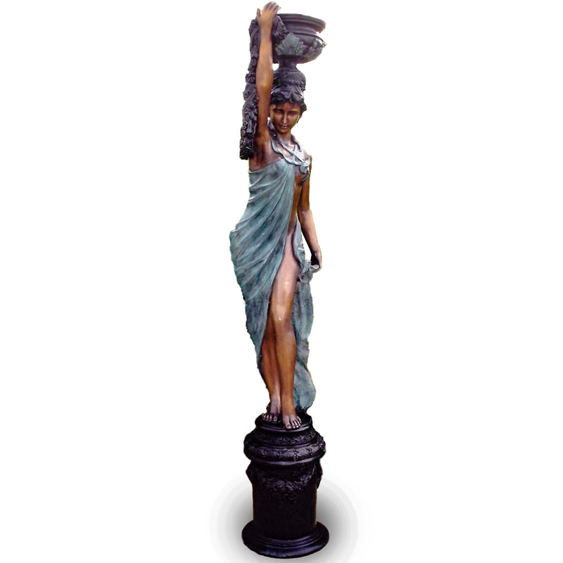 Greco Woman on a Pedestal, Bronze Fountain-Custom Bronze Statues & Fountains for Sale-Randolph Rose Collection