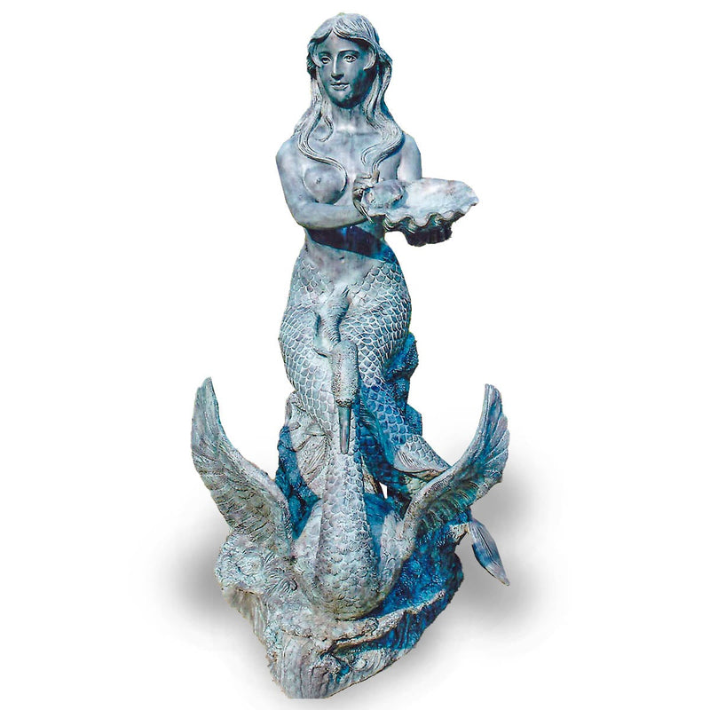 Mermaid Sitting on Swan Bronze Fountain-Custom Bronze Statues & Fountains for Sale-Randolph Rose Collection