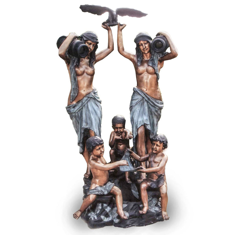 Greco-Roman Grace & Cherub Fountain-Custom Bronze Statues & Fountains for Sale-Randolph Rose Collection