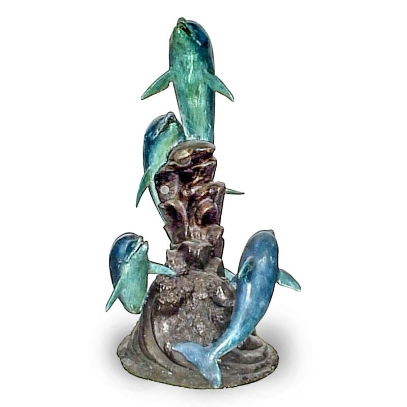 Bronze Fountain of Four Dolphins Around Center-Custom Bronze Statues & Fountains for Sale-Randolph Rose Collection