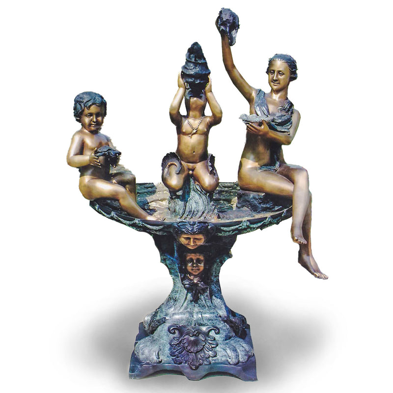 Cherubs Sitting on Basin Bronze Fountain-Custom Bronze Statues & Fountains for Sale-Randolph Rose Collection