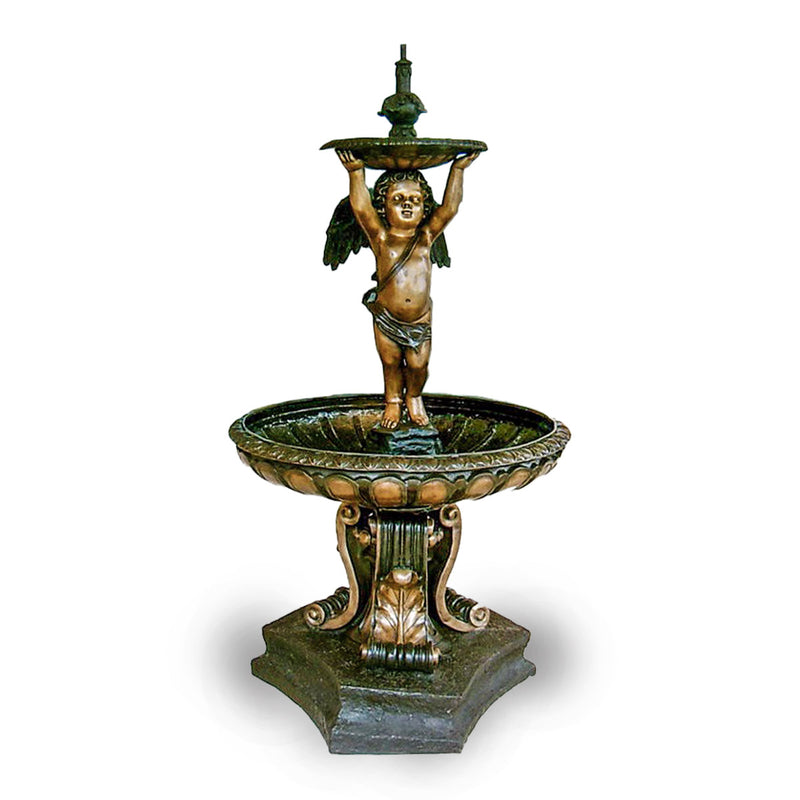 Cherub Holding Fountain Bronze Fountain-Custom Bronze Statues & Fountains for Sale-Randolph Rose Collection