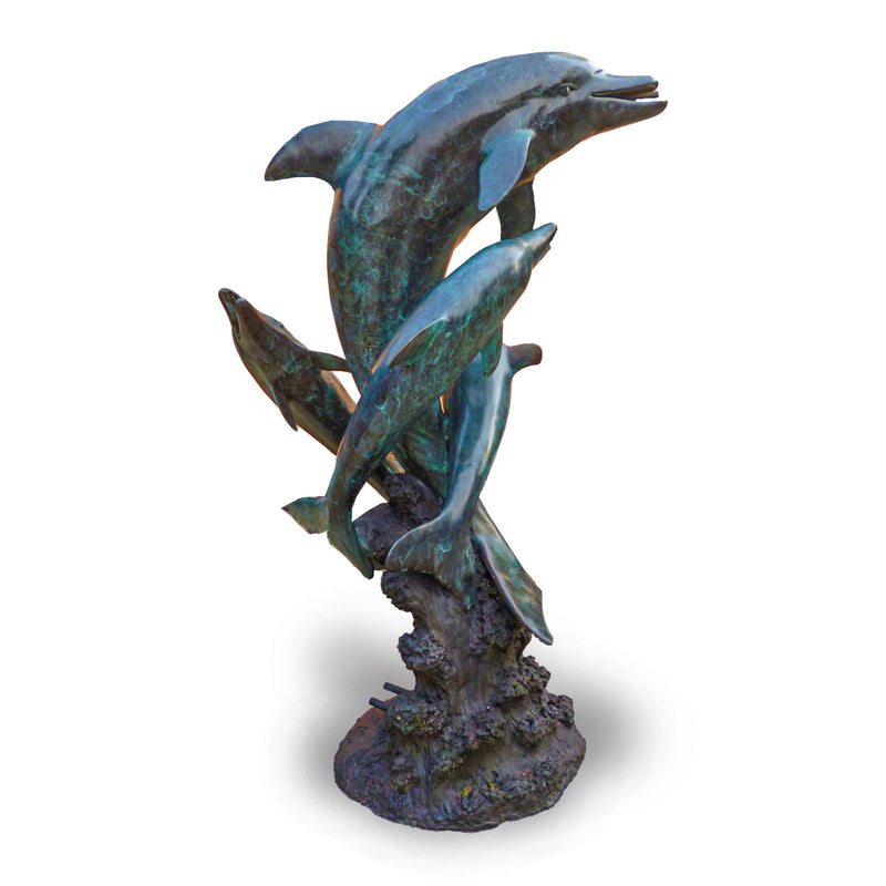 Four Dolphins Playing on Rock Bronze Fountain-Custom Bronze Statues & Fountains for Sale-Randolph Rose Collection