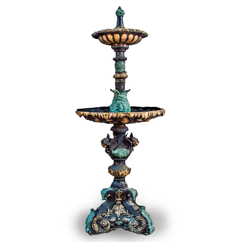 Greco-Roman Inspired Two-Tiered Bronze Fountain-Custom Bronze Statues & Fountains for Sale-Randolph Rose Collection