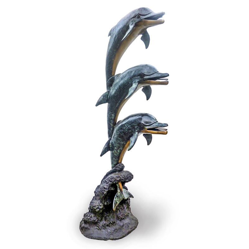 Three Dolphins Playing Bronze Fountain-Custom Bronze Statues & Fountains for Sale-Randolph Rose Collection