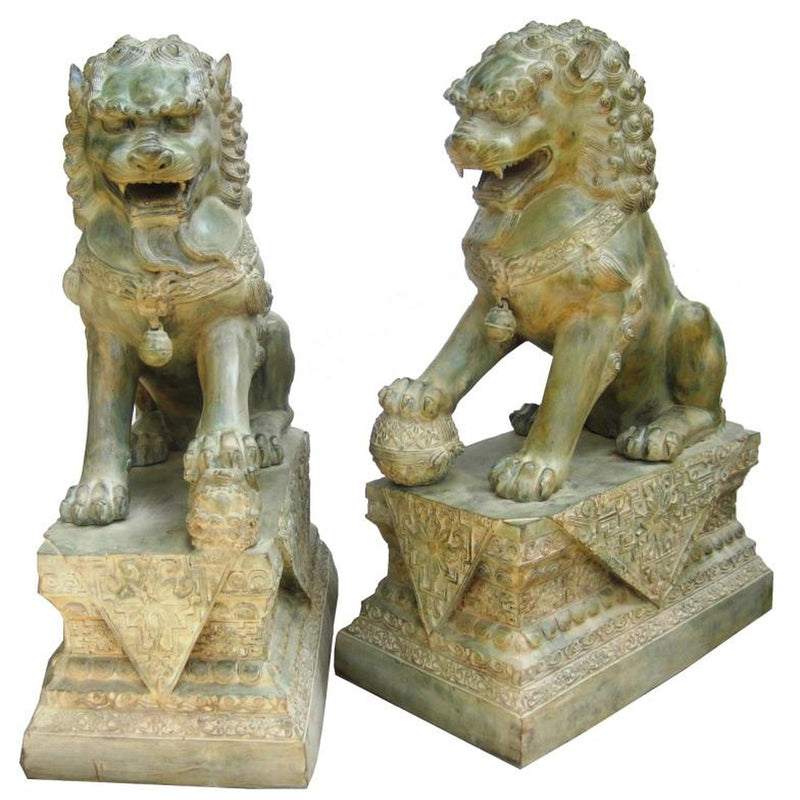 Bronze Statue of Chinese Guardian Lions - Foo Dogs