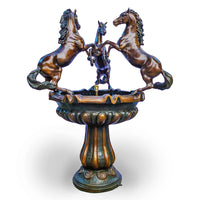 Three Rearing Horses Bronze Fountain