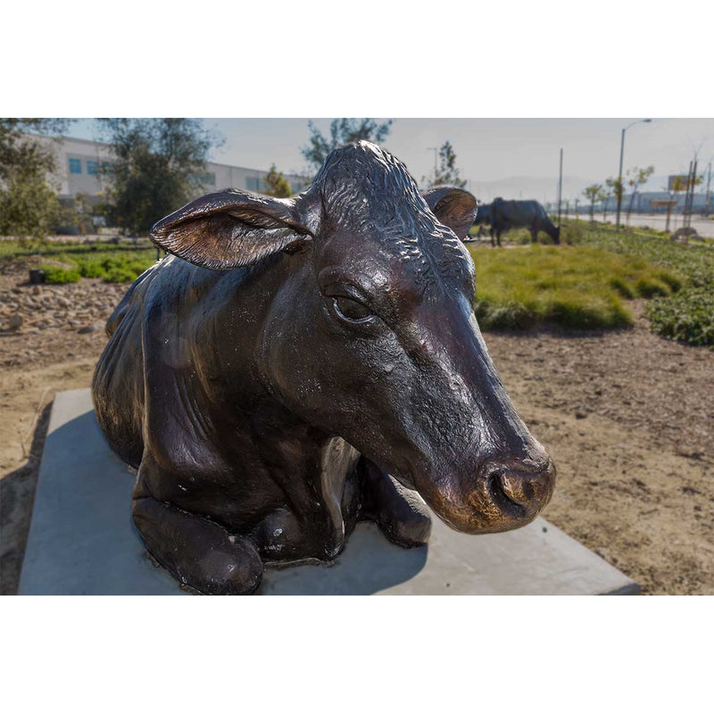 Custom Bronze Holstein Cow-Lying Down-Custom Bronze Statues & Fountains for Sale-Randolph Rose Collection