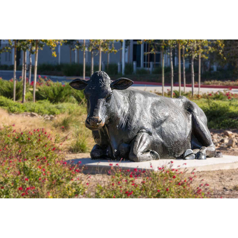 Custom Bronze Holstein Cow-Lying Down-Custom Bronze Statues & Fountains for Sale-Randolph Rose Collection