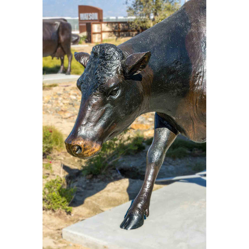 Custom Bronze Holstein Cow Walking-Custom Bronze Statues & Fountains for Sale-Randolph Rose Collection