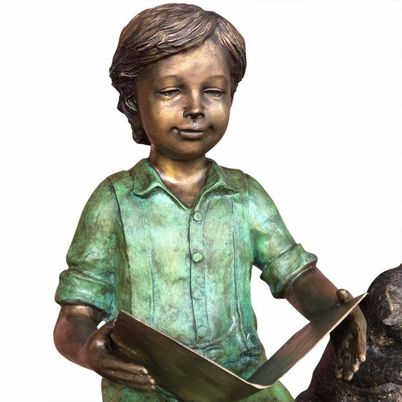 Dog Ate My Best Friends Homework-Bronze Statue of Children Reading-Randolph Rose Collection-RG1971