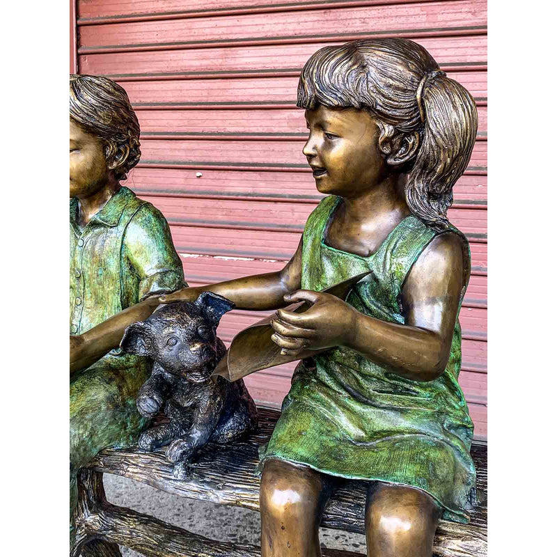 Dog Ate My Best Friend's Homework-Custom Bronze Statues & Fountains for Sale-Randolph Rose Collection