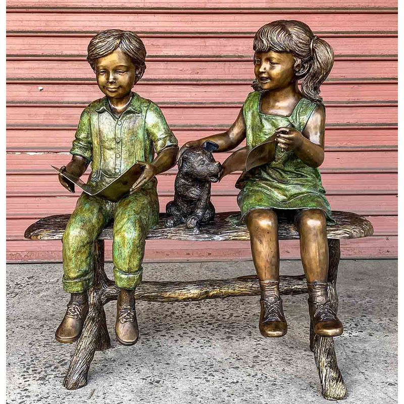 Dog Ate My Best Friend's Homework-Custom Bronze Statues & Fountains for Sale-Randolph Rose Collection