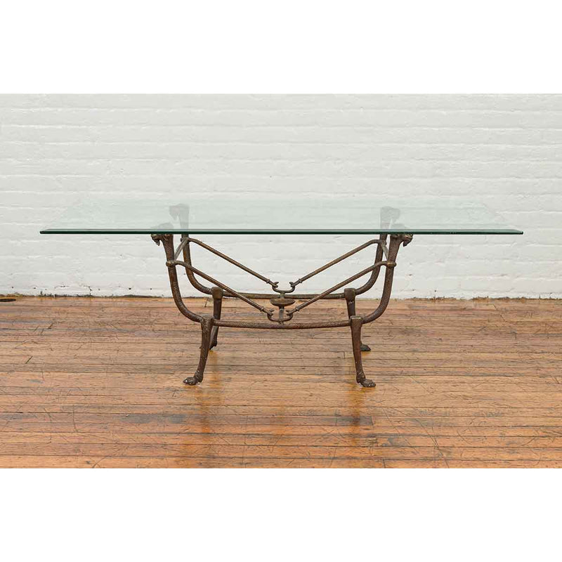 Directoire Table Base with Ram Heads in Dark Patina-Custom Bronze Statues & Fountains for Sale-Randolph Rose Collection