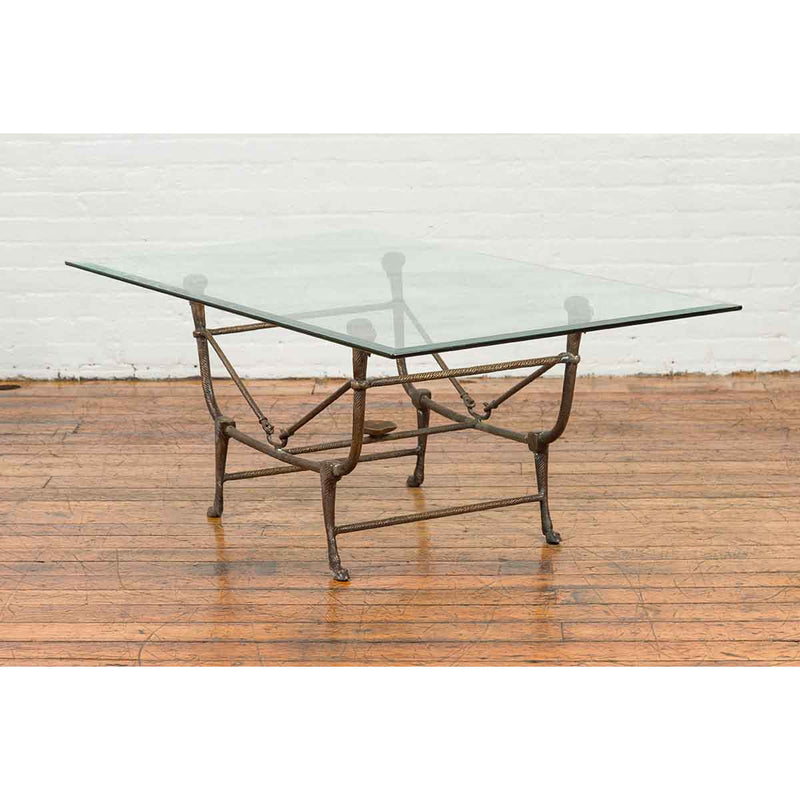 Directoire Table Base with Ram Heads in Dark Patina-Custom Bronze Statues & Fountains for Sale-Randolph Rose Collection