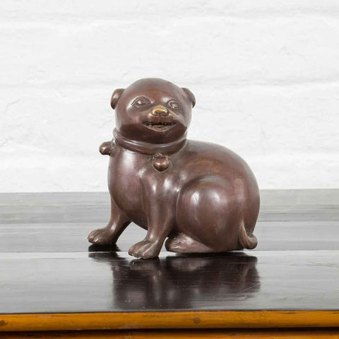 Petite Taisho Style Bronze Puppy