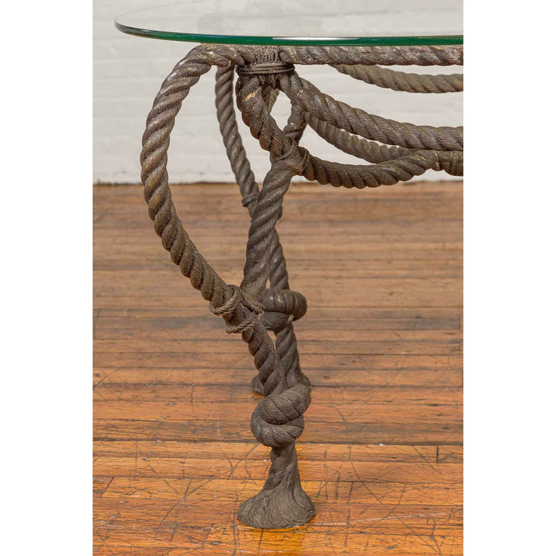 Tall Bronze Nautical Rope Style Table Base Sculpture